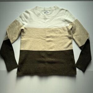 J.Crew Sweater Womens XS Color Block Crew Neck Extra Soft Yarn Style #BJ853